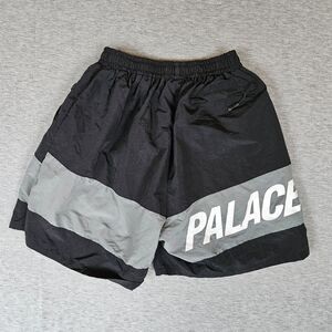 Palace Skateboards Black Gray Iments Shell Shorts Men's Small Trunks Lined RARE